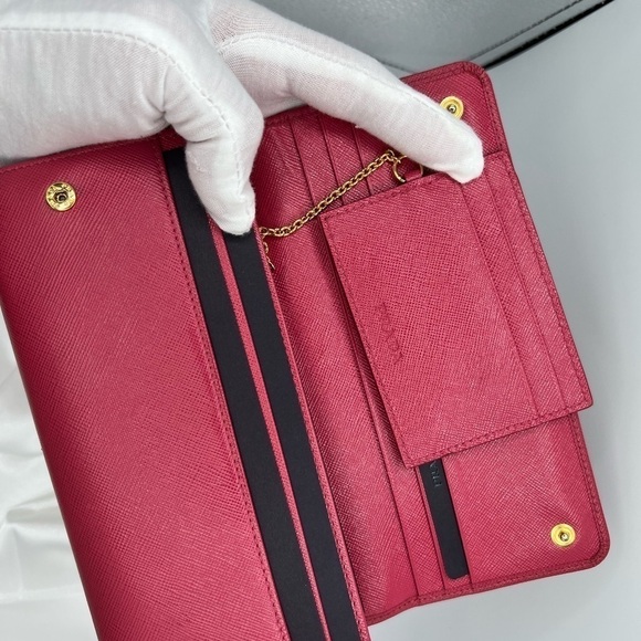 REDUCED! PRADA Saffiano Pink Leather Long Wallet *Full Inclusion* - Picture 10 of 11